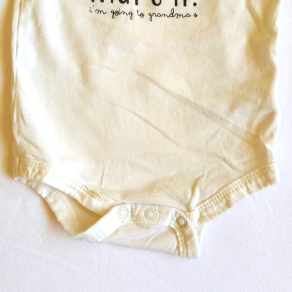 indigo baby ivory grandma graphic short sleeve bodysuit diaper shirt 6 months - Picture 3 of 7